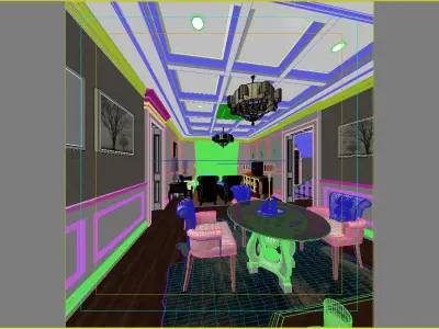 Second floor hall 3D model