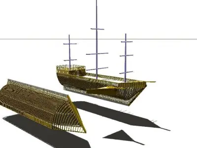 PirateShip ship 3D print model