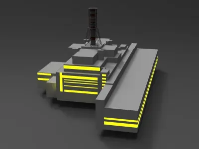 Chernobyl nuclear power plant Low-poly 3D model