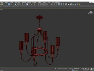 Cylinder Fixture Traditional Opal Glass Pendant Lighting Low-poly 3D model