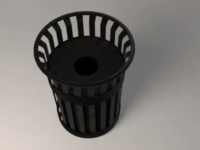 City Street Trash Can Low-poly 3D model