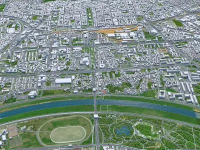 Zagreb Downtown Croatia Low-poly 3D model