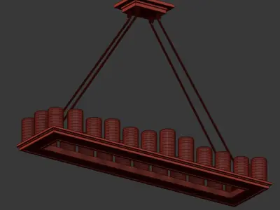 Candle Rectangular Chanderlier 3D model