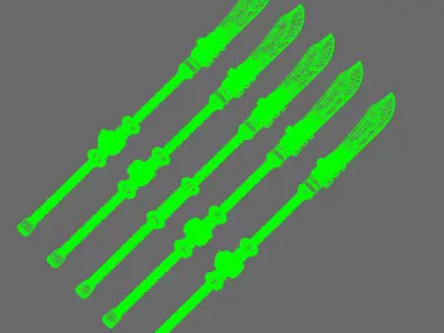 Cyber Samurai Electro Naginata 3D print model