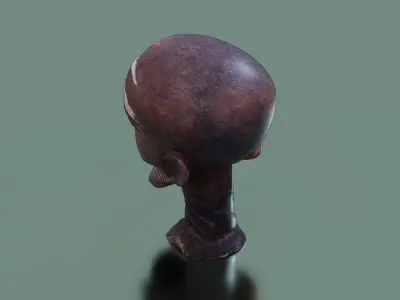 Tribal Character Statue Low-poly 3D model