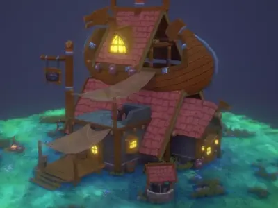 Viking house Low-poly 3D model