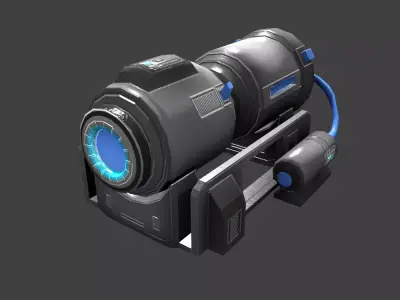 Low-poly PBR Sci-fi Generator Low-poly 3D model