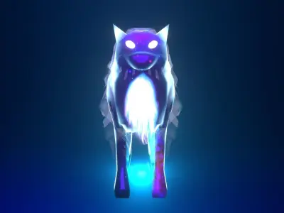 Universal Wolf - Real-time Material Reaction Low-poly 3D model purchase
