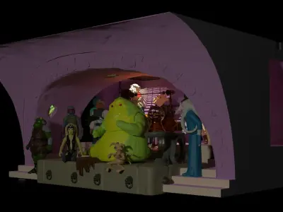 Jabbas Throne Area - Foam version complete set - 1-18 Hasbro 3D Model Pack