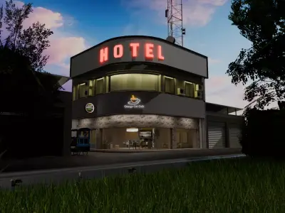 Conner Building design and landscape 3D model