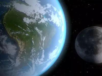 Sci-fi Earth and the Moon 3D model