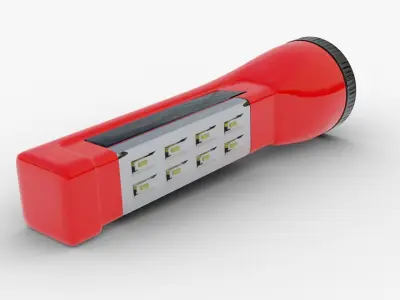  Flashlight LED Solar Power 3D model