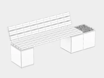 Planter Bench 3D model