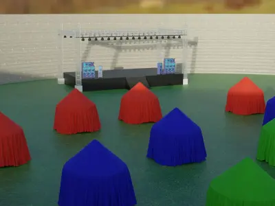 Concert Stage Area Low-poly 3D model