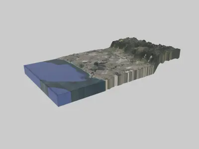 Perth City Low-poly 3D model