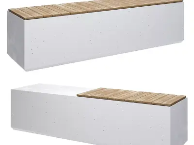 Concrete benches - BOX W By SIT and BOX WH By SIT 3D model