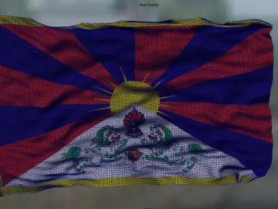 Tibet flag 3D model
