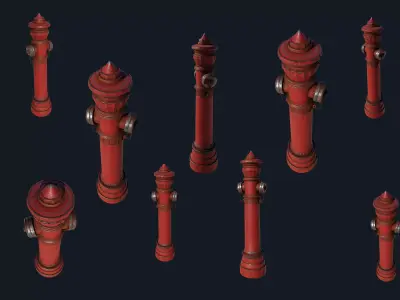 Fire Hydrant 50s German style 3D model