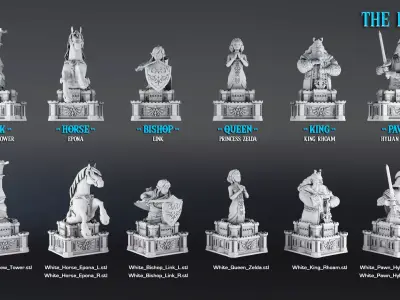 Zelda Chess Set 3D print model