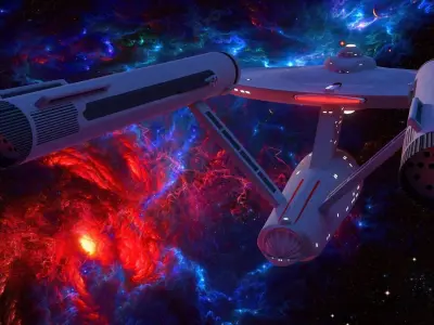 Starship USS Enterprise Low-poly 3D model