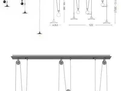 Ideal Lux Up and Down SB3 and SP1 3D model