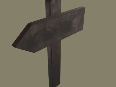 Little Wood Signpost Free low-poly 3D model