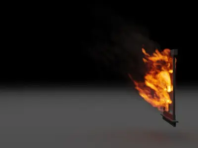 Burning window vdb 3D model