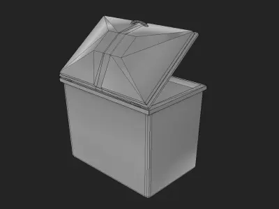 Green Trash Container low poly game ready Low-poly 3D model