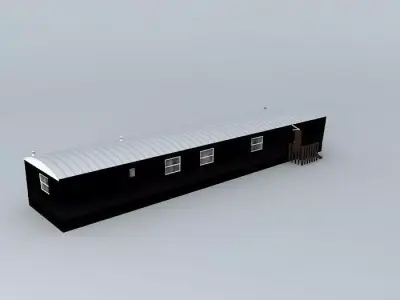 Single Wide Trailer Home Free 3D model