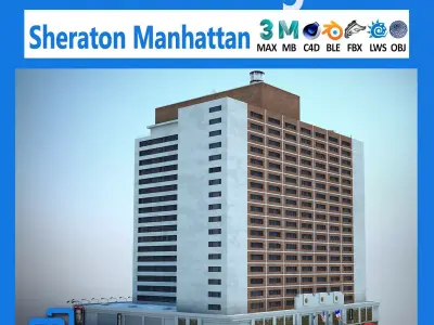 NYC Building Sheraton Manhattan Low-poly 3D model