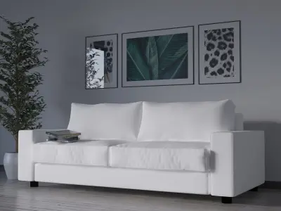 sofa white 3D model