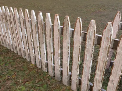 Wood fence constructor Low-poly 3D model
