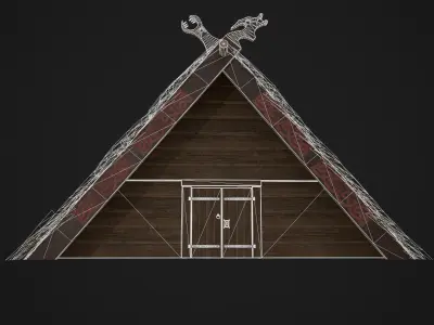 Viking Long House Low-poly 3D model