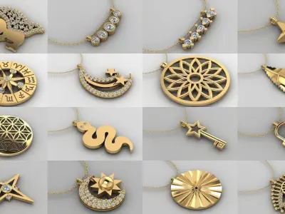 Mini Pendant 3D Print  51 Models 3D Model Pack