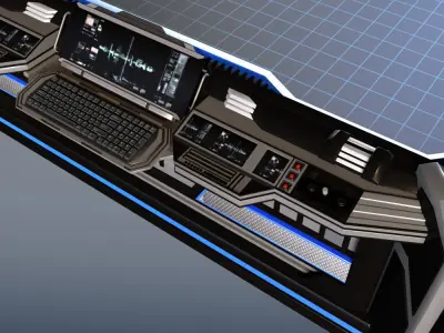Sci-fi space hologram table 3D model