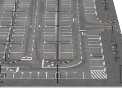  Paid Parking Lot With Barrier Gate 