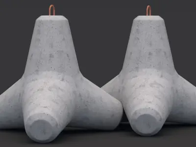 Concrete Tetrapod 3D model
