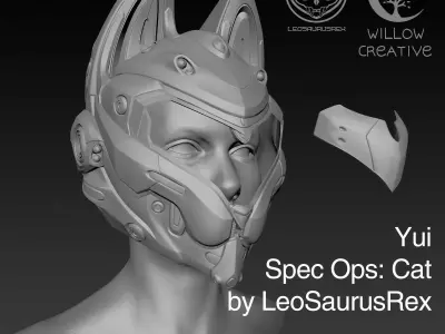 STL models helm for Yui Spec Ops Cat 3D print model