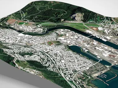 Cityscape Orkanger Norway 3D model