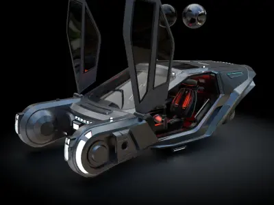 Bladerunner 2049 spinner 3D 2K clean uvmaps Low-poly 3D model