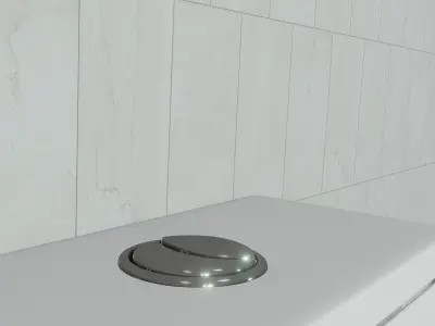 3D Toilet with hand held shower Low-poly 3D model