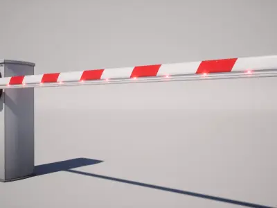 Parking Barrier Low-poly 3D model
