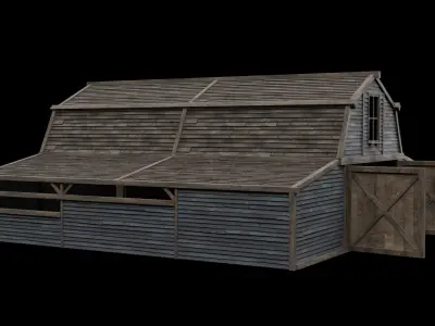WILD WEST WAREHOUSE WORKSHOP SHED BARN STORAGE COLLECTION Low-poly 3D model