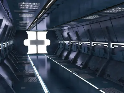 Science-fiction Gates space corridors  mechanical models 3D model