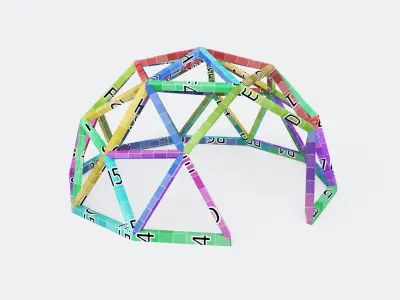 Icosahedron Dome Low-poly 3D model