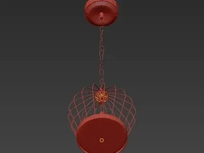 Birdcage Chandelier White 3D model