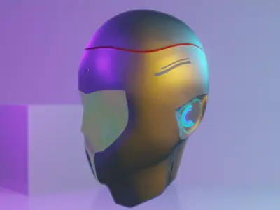 Sci-Fi Helmet 3D model 5