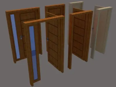 simple wooden door 3D model