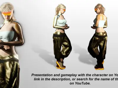 Sci-Fi Girl Character Lyra Solaris Futuristic Female Low-poly 3D model