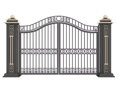 European style iron gate 3D model